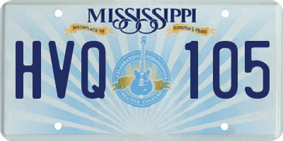MS license plate HVQ105