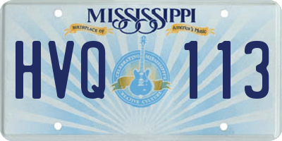 MS license plate HVQ113