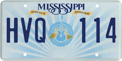 MS license plate HVQ114