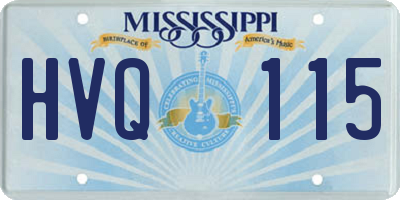 MS license plate HVQ115