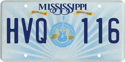 MS license plate HVQ116