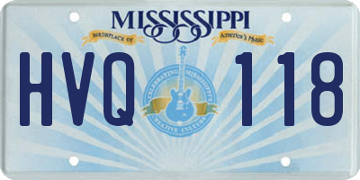 MS license plate HVQ118