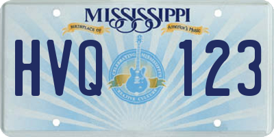 MS license plate HVQ123