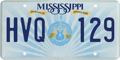 MS license plate HVQ129