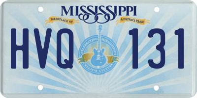 MS license plate HVQ131