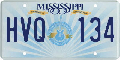 MS license plate HVQ134