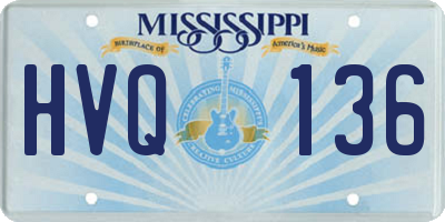 MS license plate HVQ136