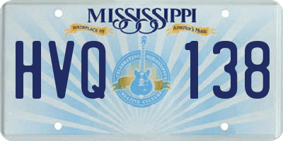 MS license plate HVQ138