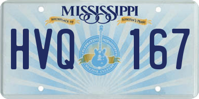 MS license plate HVQ167
