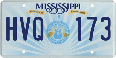 MS license plate HVQ173