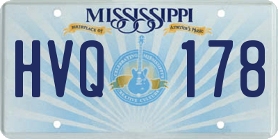 MS license plate HVQ178