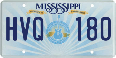 MS license plate HVQ180