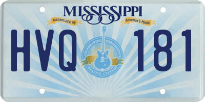 MS license plate HVQ181