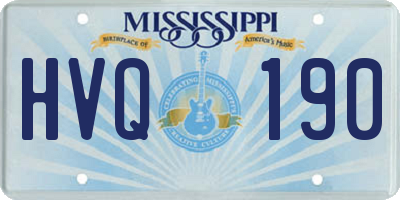 MS license plate HVQ190