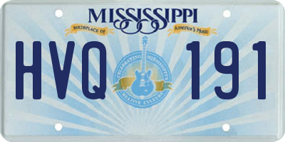 MS license plate HVQ191