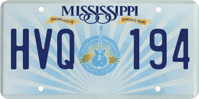 MS license plate HVQ194