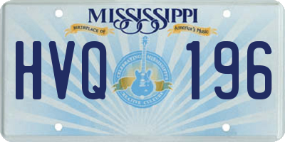 MS license plate HVQ196