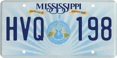 MS license plate HVQ198