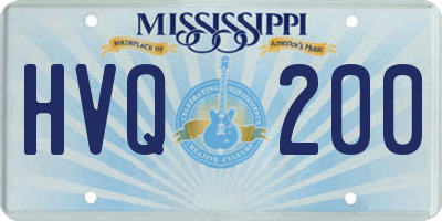 MS license plate HVQ200