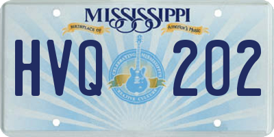 MS license plate HVQ202