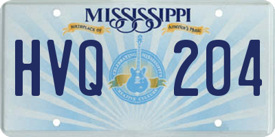 MS license plate HVQ204