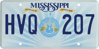 MS license plate HVQ207
