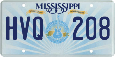MS license plate HVQ208