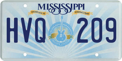 MS license plate HVQ209