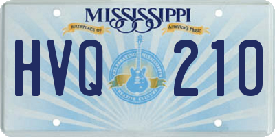 MS license plate HVQ210