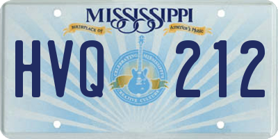 MS license plate HVQ212
