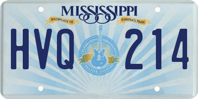 MS license plate HVQ214