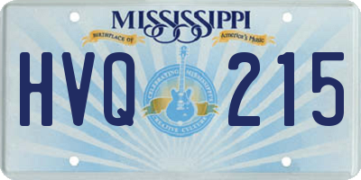 MS license plate HVQ215