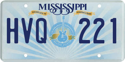 MS license plate HVQ221