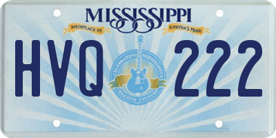 MS license plate HVQ222
