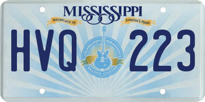 MS license plate HVQ223