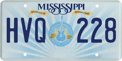 MS license plate HVQ228