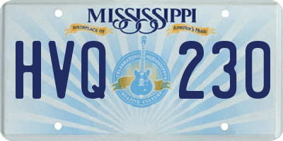 MS license plate HVQ230