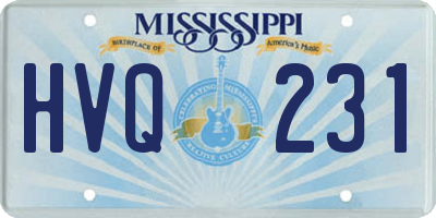 MS license plate HVQ231