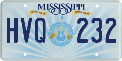 MS license plate HVQ232