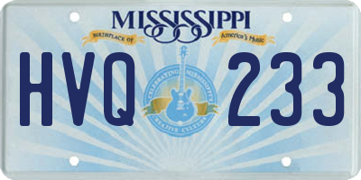 MS license plate HVQ233