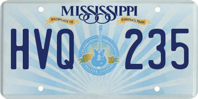 MS license plate HVQ235