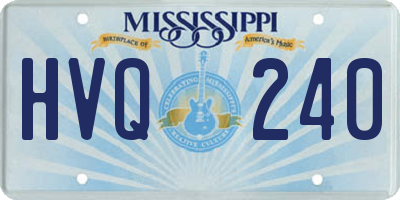 MS license plate HVQ240