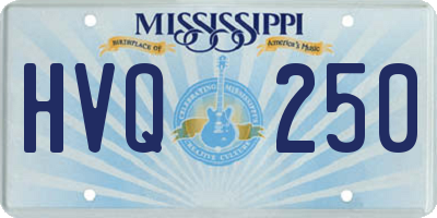 MS license plate HVQ250