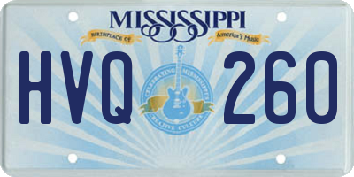 MS license plate HVQ260