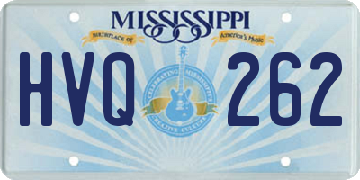 MS license plate HVQ262