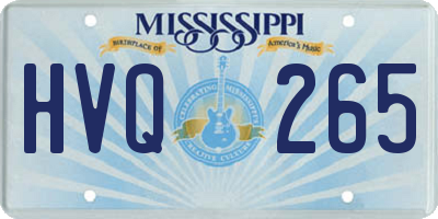 MS license plate HVQ265