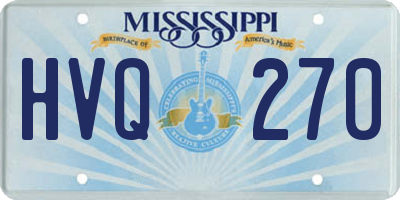 MS license plate HVQ270