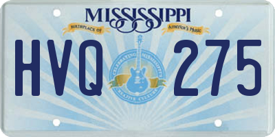 MS license plate HVQ275