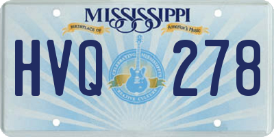 MS license plate HVQ278