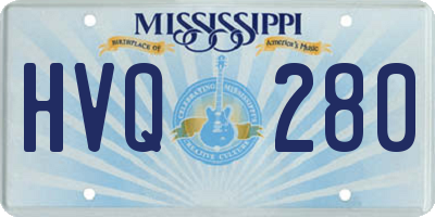 MS license plate HVQ280